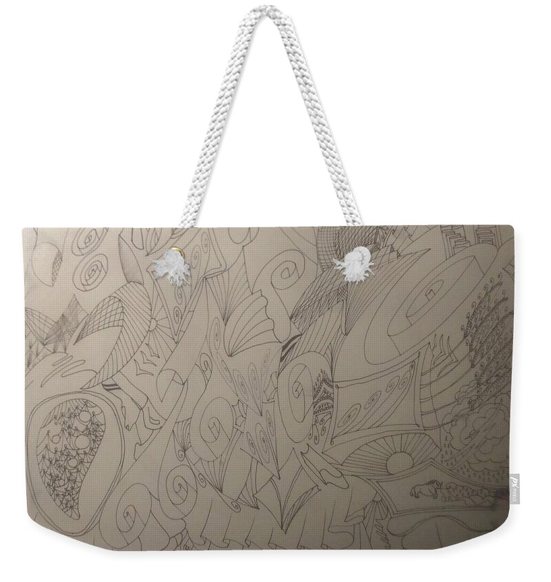 Wall Art Weekender Tote Bag featuring the drawing Repair Relations by Callie E Austin