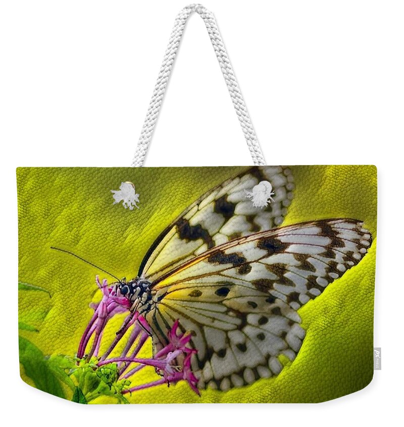 Digital Art Weekender Tote Bag featuring the digital art Reptile Butterfly by Teresa Trotter