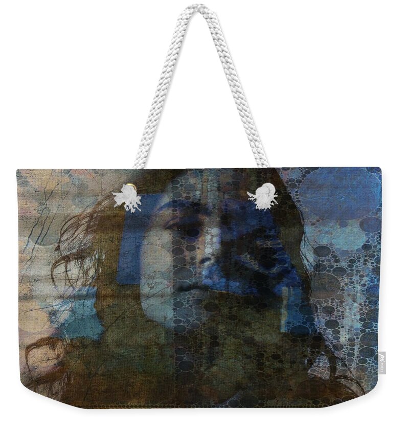 Female Weekender Tote Bag featuring the digital art Retro _ Behind Blue Eyes by Paul Lovering
