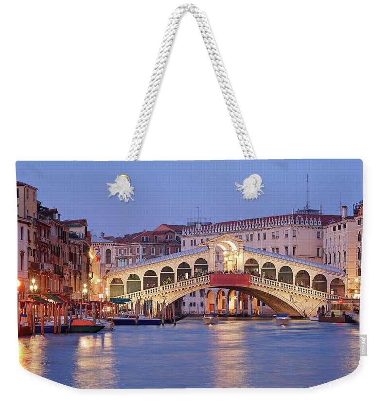 Built Structure Weekender Tote Bag featuring the photograph Rialto Bridge by S. Greg Panosian