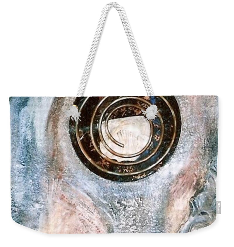 Acrylic Paint Weekender Tote Bag featuring the mixed media Riddle Within a Foible by Robert Wade