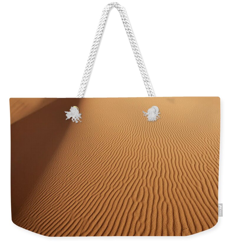 Tranquility Weekender Tote Bag featuring the photograph Ridges On A Vertical Sand Dune by © Santiago Urquijo