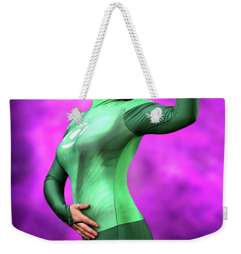 Green Weekender Tote Bag featuring the photograph Ring Of The Green Lantern by Jon Volden