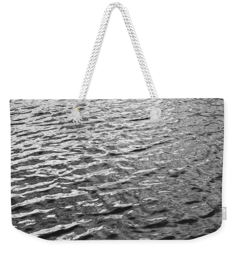 1950-1959 Weekender Tote Bag featuring the photograph Rippled Water Surface B&w by George Marks