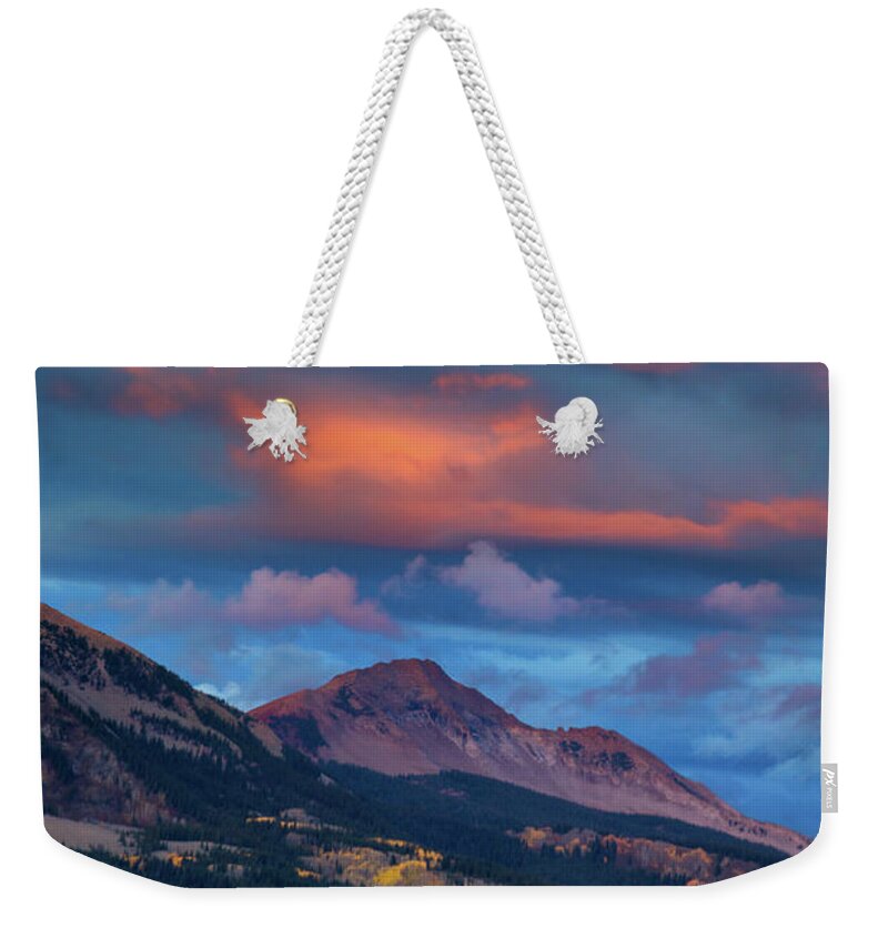 America Weekender Tote Bag featuring the photograph Rising Color by John De Bord