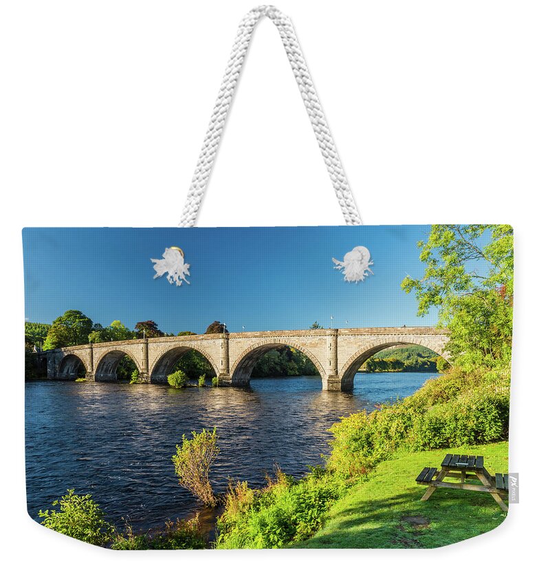 Dunkeld Weekender Tote Bag featuring the photograph River Tay, Dunkeld, Perthshire by David Ross