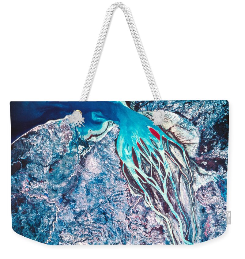 Outdoors Weekender Tote Bag featuring the photograph Rivers Meeting The Sea Viewed From A by Stockbyte