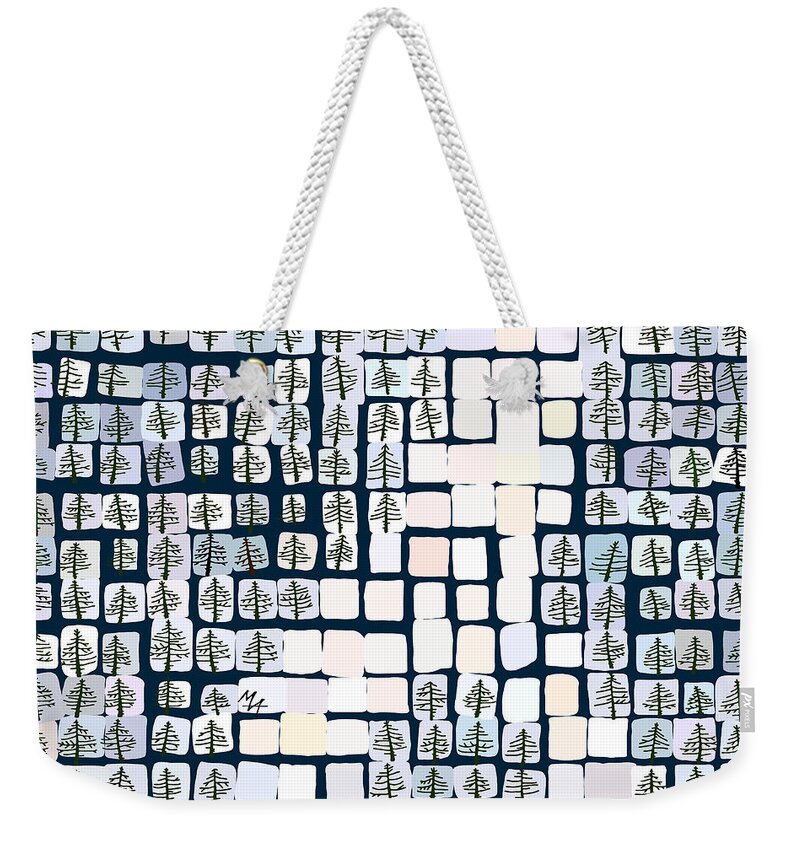 Road In The Pine Forest Weekender Tote Bag featuring the digital art Road in the Pine Forest by Attila Meszlenyi