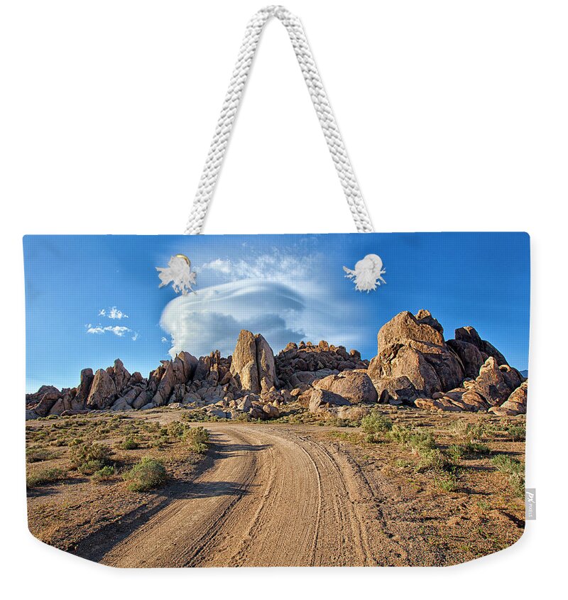 Tranquility Weekender Tote Bag featuring the photograph Road Into Alabama Hills by Mimi Ditchie Photography