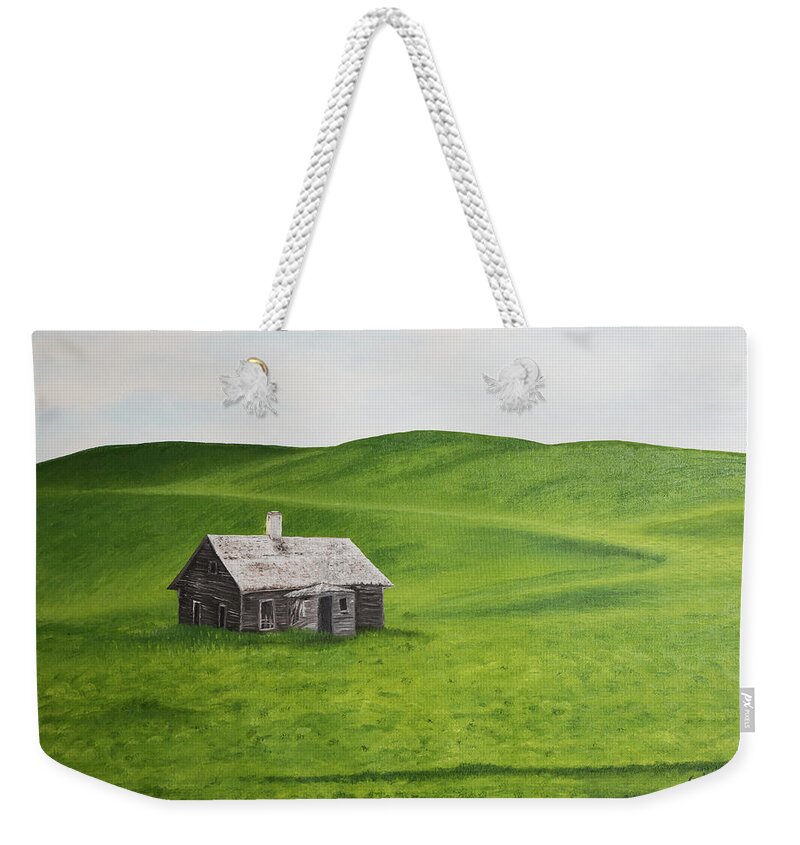 Landscape Weekender Tote Bag featuring the painting Roads Forgotten by Gabrielle Munoz