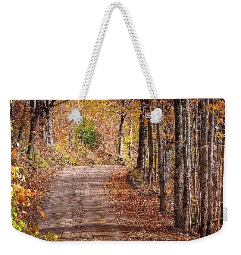 2019 Weekender Tote Bag featuring the photograph Roadway into Fall Colors by Rob Smith's