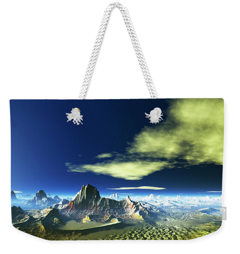 Outdoors Weekender Tote Bag featuring the digital art Rock Formation And Cloud by Kazuhisa Akeo/a.collectionrf