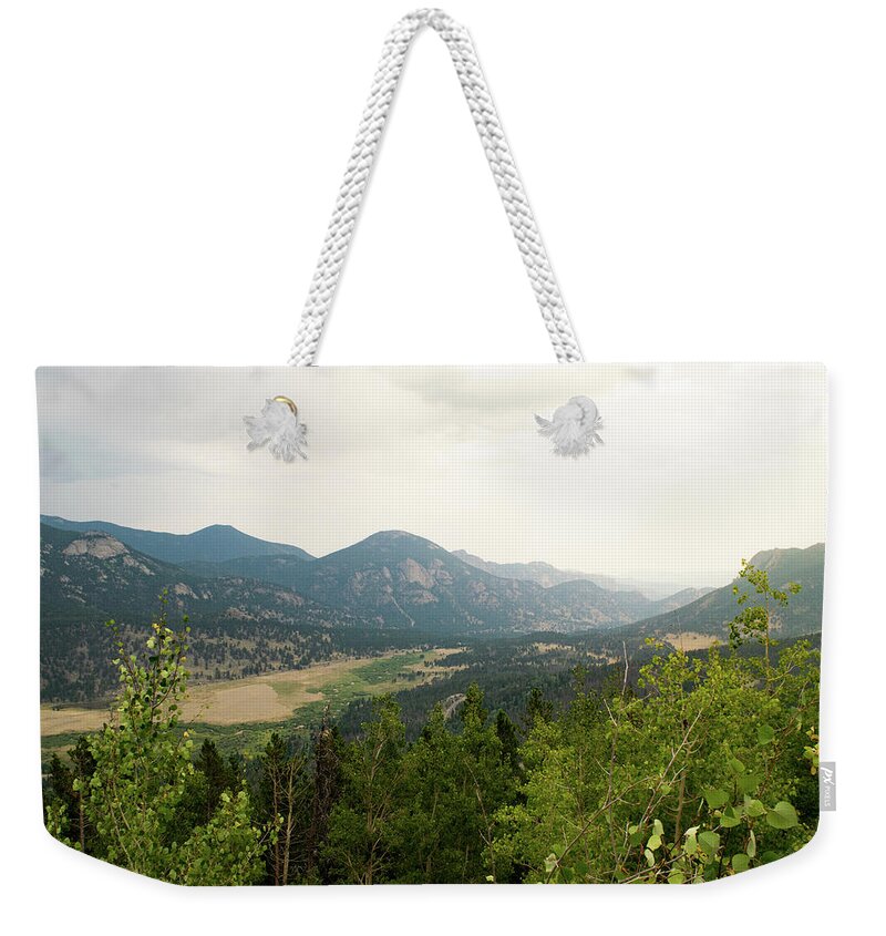 Mountain Weekender Tote Bag featuring the photograph Rocky Mountain Overlook by Nicole Lloyd