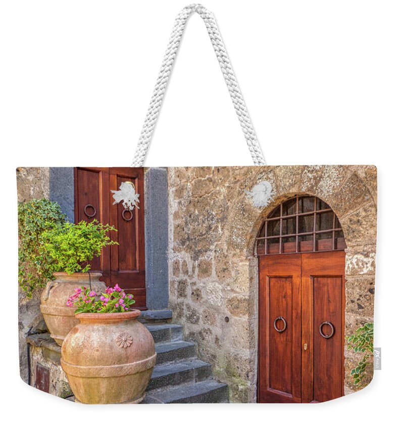 Courtyard Weekender Tote Bag featuring the photograph Romantic Courtyard Of Tuscany by David Letts