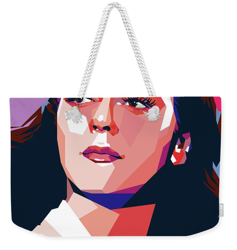 Rosalind Weekender Tote Bag featuring the painting Rosalind Russell by Stars on Art