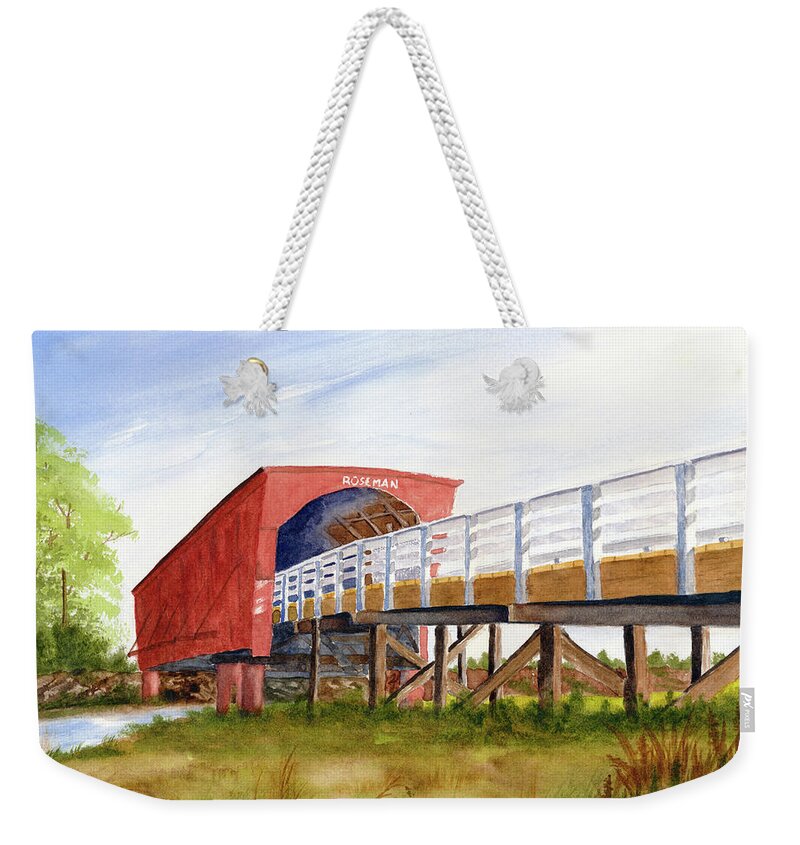 Bridge Weekender Tote Bag featuring the painting Roseman Bridge by Richard Stedman
