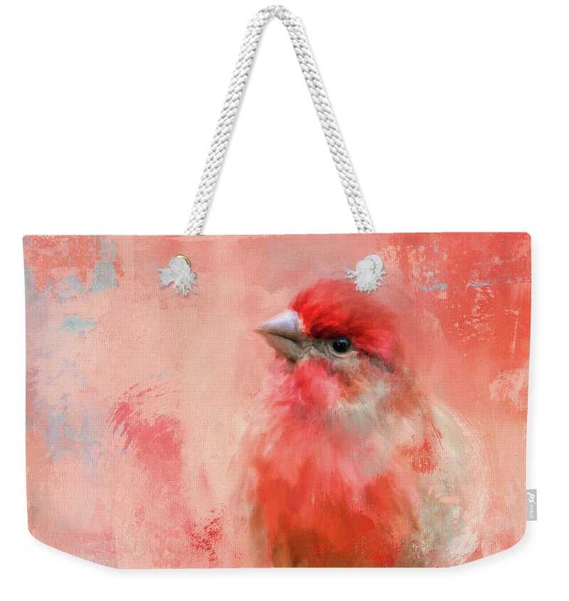 Colorful Weekender Tote Bag featuring the painting Rosey Cheeks by Jai Johnson