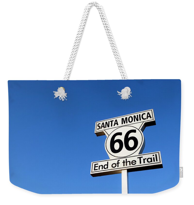 Built Structure Weekender Tote Bag featuring the photograph Route 66 Sign by Ozgurdonmaz