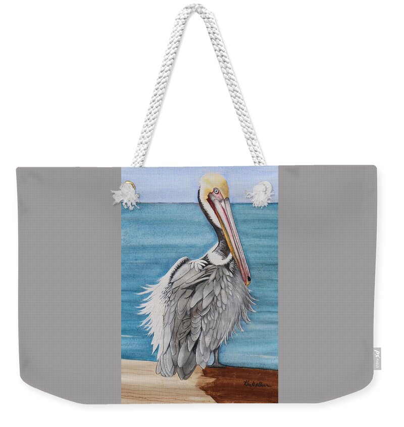 Blue Weekender Tote Bag featuring the painting Ruffles 2 Watercolor by Kimberly Walker
