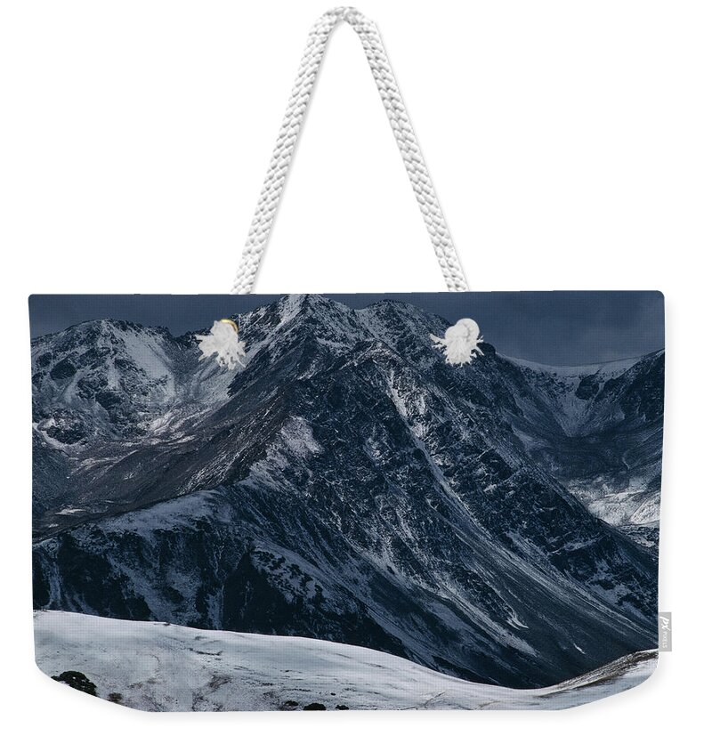 Scenics Weekender Tote Bag featuring the photograph Rugged Rocky Mountains by Aluma Images
