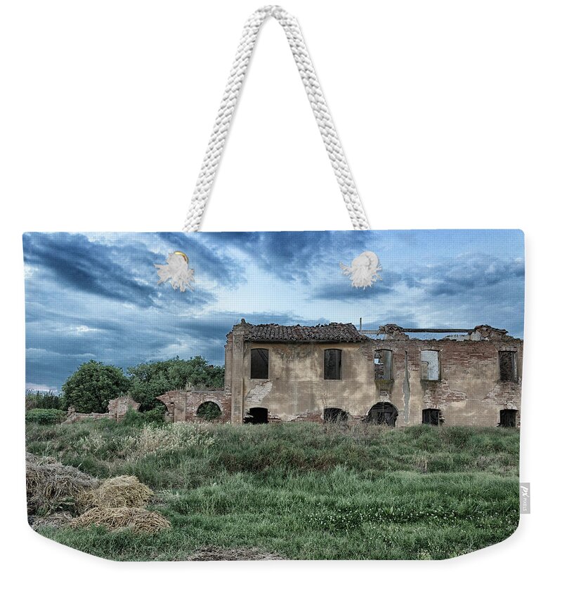 Barn Weekender Tote Bag featuring the photograph Ruined farmer homes in Italian countryside by Vivida Photo PC
