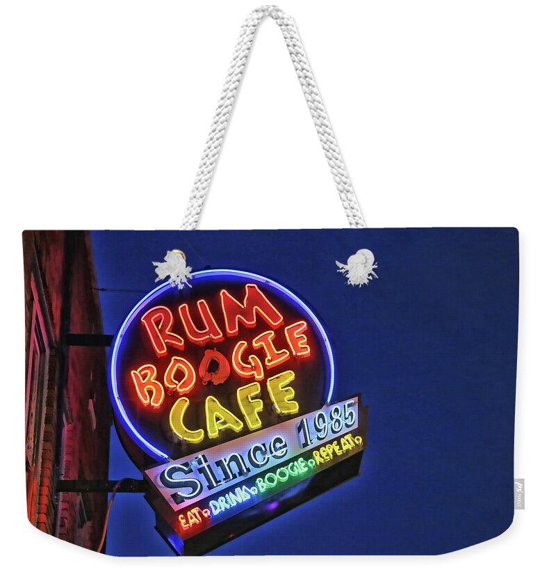 Rum Weekender Tote Bag featuring the photograph Rum Boogie Cafe # 3 - Memphis by Allen Beatty