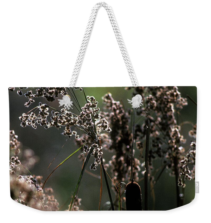 Marsh Weekender Tote Bag featuring the photograph Rushes and Cattails 7G by Gerry Gantt