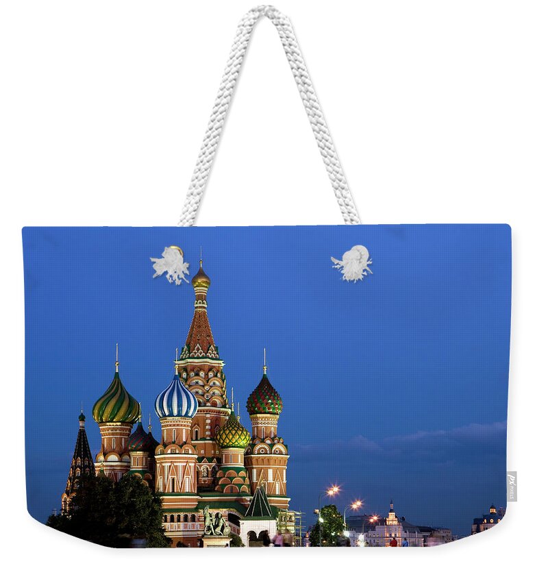 Statue Weekender Tote Bag featuring the photograph Russia, Moscow, Red Square, Saint by Frans Lemmens