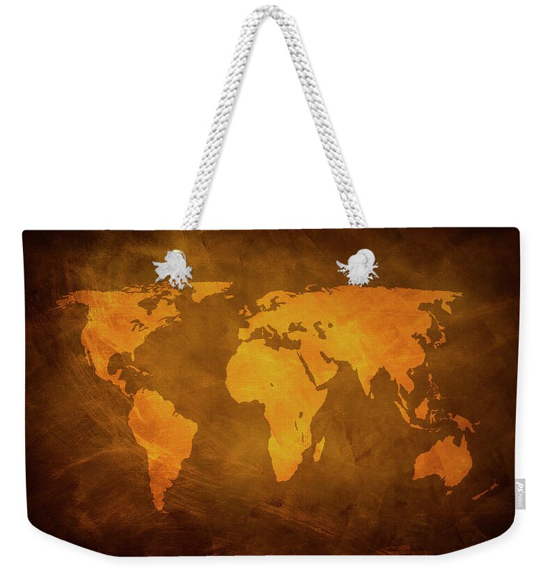 Built Space Weekender Tote Bag featuring the photograph Rusty World Map by Caracterdesign