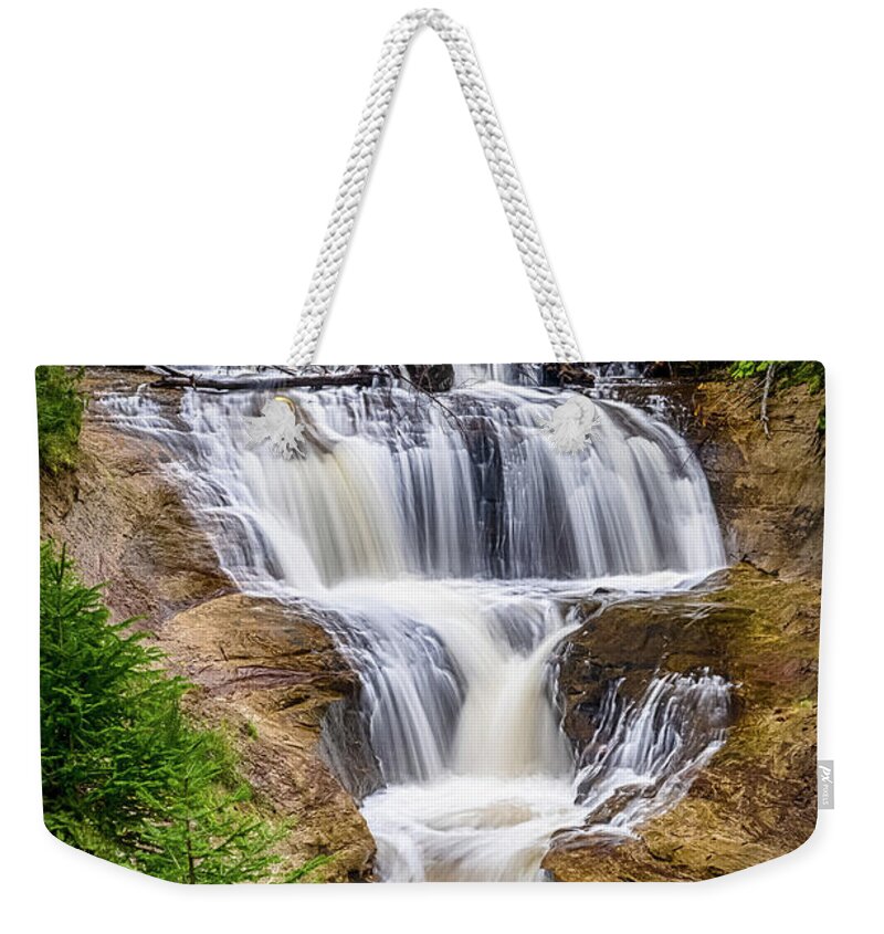 Waterfall Weekender Tote Bag featuring the photograph Sable Falls by Brad Bellisle