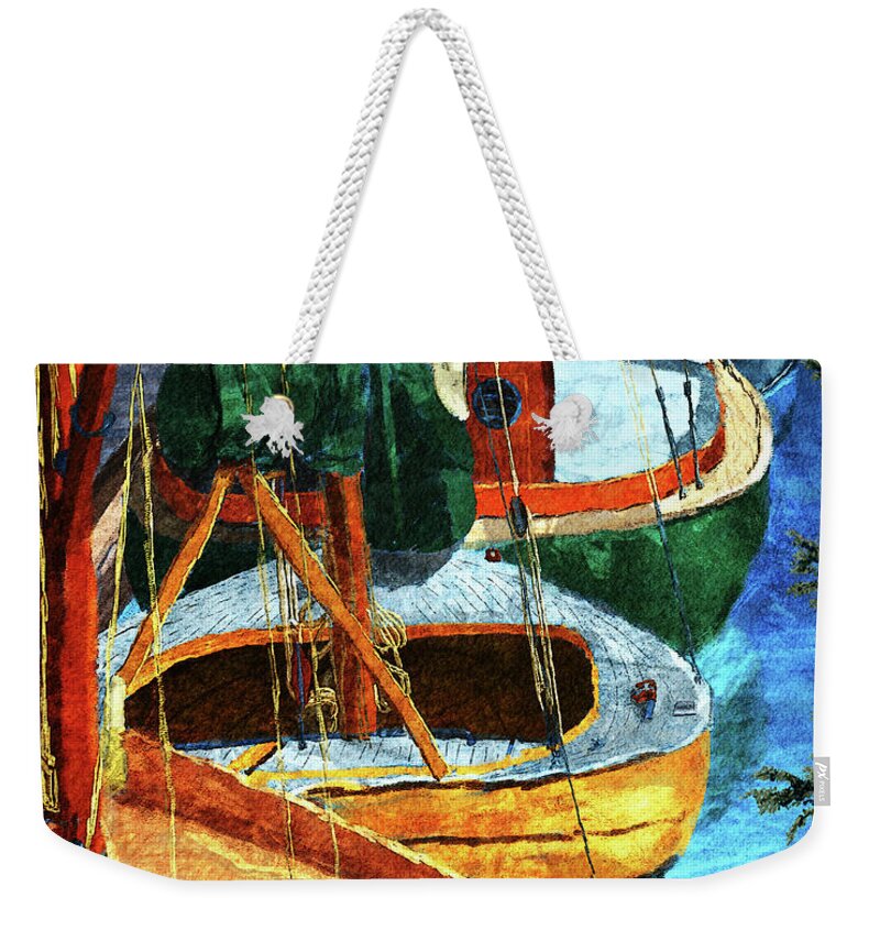 Sailboats Weekender Tote Bag featuring the digital art Sailboats by Ken Taylor