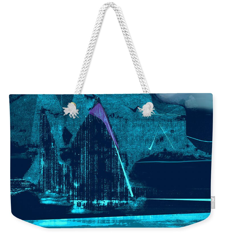 Square Weekender Tote Bag featuring the mixed media Sailing with Pythagoras No.4 by Zsanan Studio
