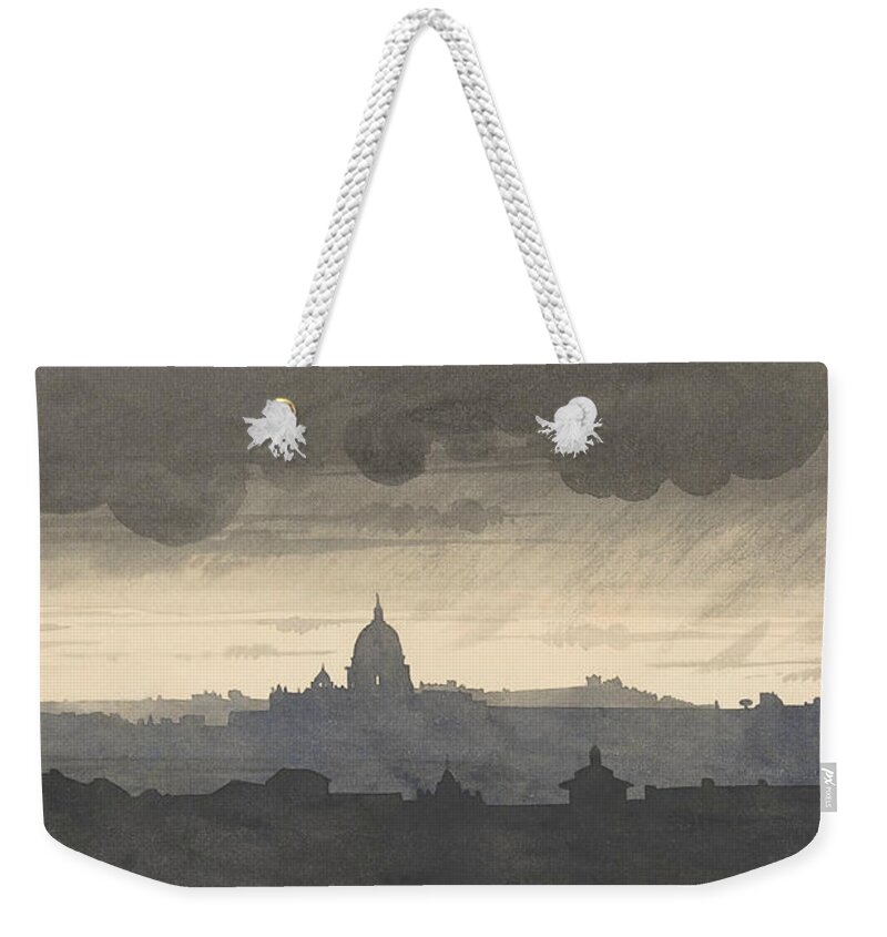 20th Century Art Weekender Tote Bag featuring the drawing Saint Peter's Seen From the Pincio, Rome by Henri Harpignies