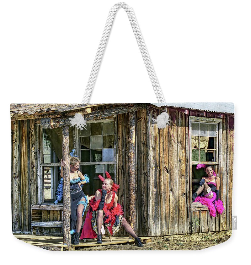 Saloon Weekender Tote Bag featuring the photograph Saloon Girls by Don Schimmel