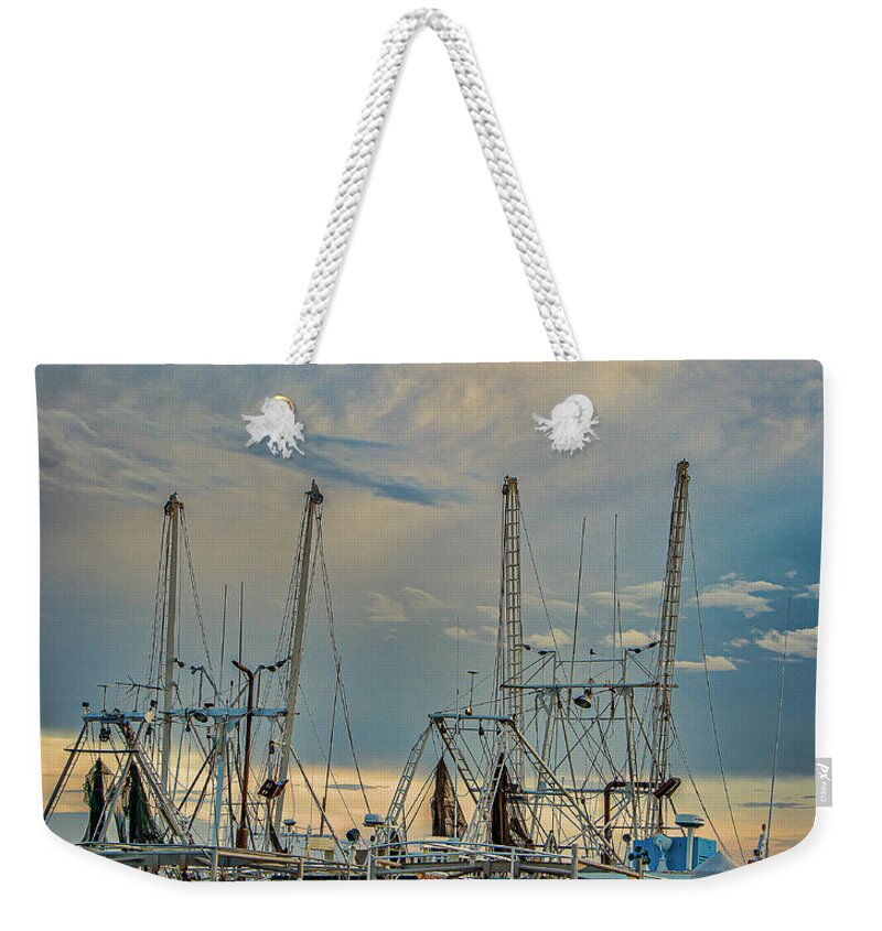 Shrimp Boats Weekender Tote Bag featuring the photograph Salty Boy Salty Girl by JASawyer Imaging