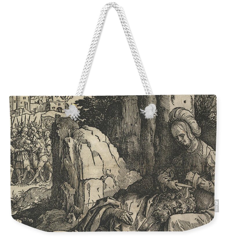 16th Century Art Weekender Tote Bag featuring the relief Samson and Delilah by Lucas van Leyden