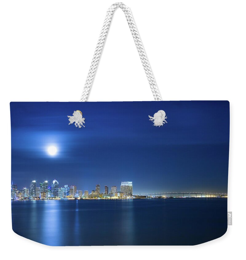 In A Row Weekender Tote Bag featuring the photograph San Diego Skyline by Jancouver