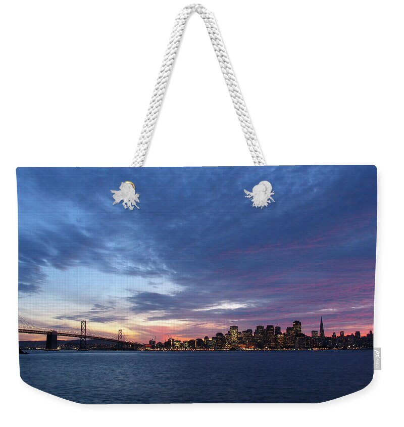 Scenics Weekender Tote Bag featuring the photograph San Francisco At Sunset by Olio