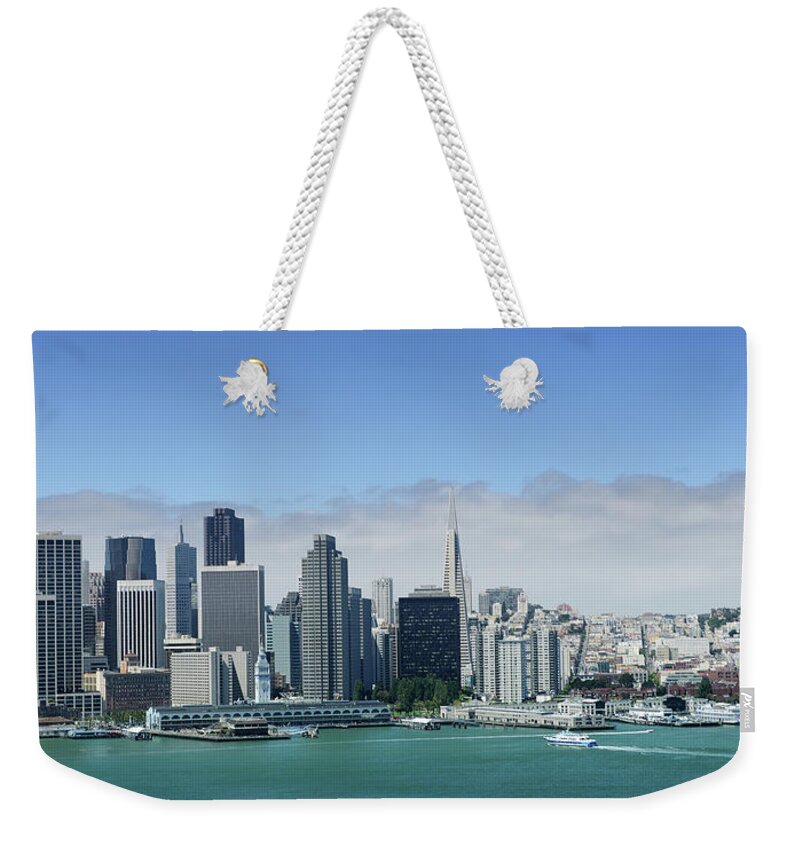 Downtown District Weekender Tote Bag featuring the photograph San Francisco Skyline Panoramic View by 4fr