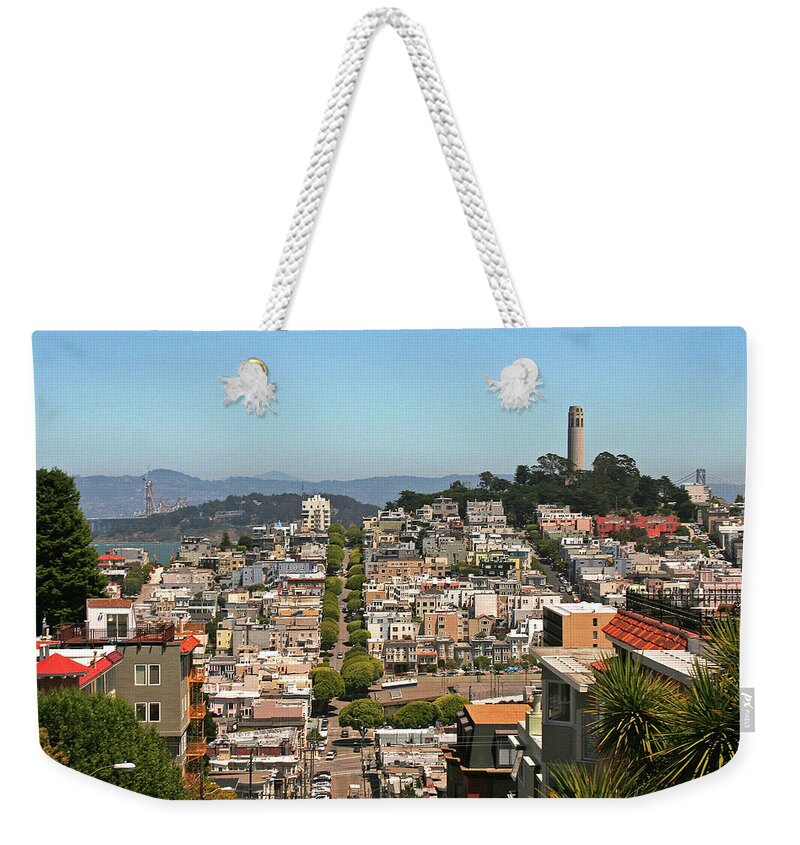 San Francisco Weekender Tote Bag featuring the photograph San Francisco - Telegraph Hill by Richard Krebs