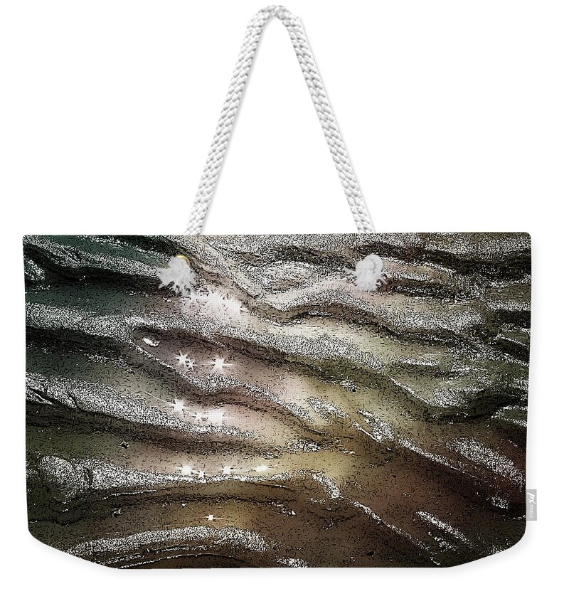  Weekender Tote Bag featuring the digital art Sand Sparkles by Cindy Greenstein