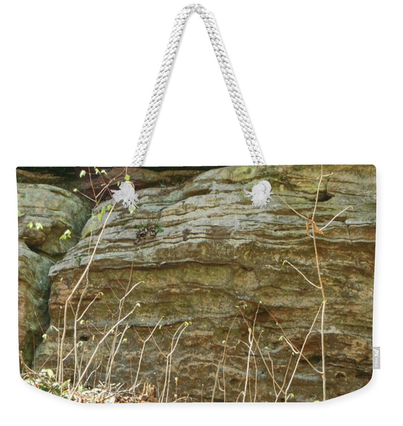 Erosion Weekender Tote Bag featuring the photograph Sandstone Wall by Phil Perkins