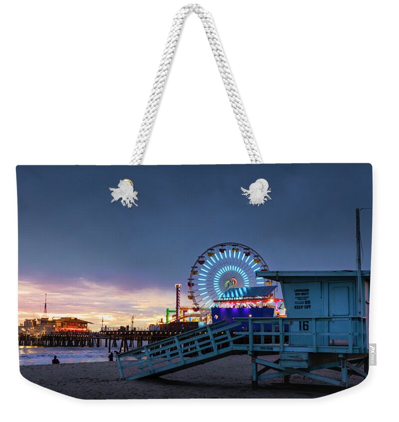 Lifeguard Tower Weekender Tote Bag featuring the photograph Santa Monica Lifeguard Tower 16 by Gene Parks