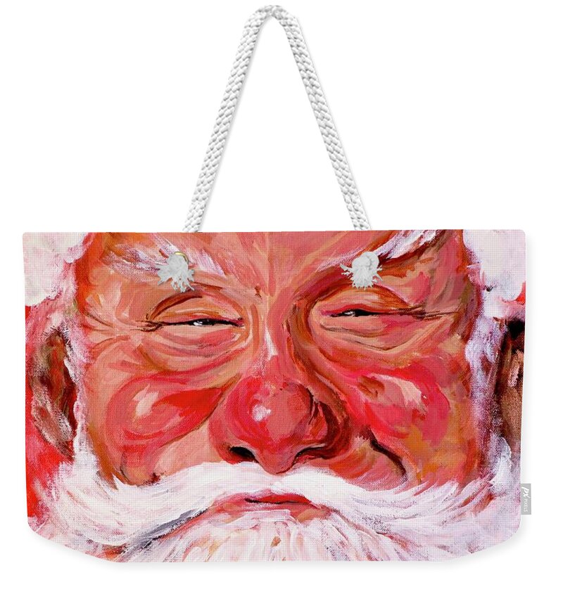 Boulder Portrait Artist Weekender Tote Bag featuring the painting Santa by Tom Roderick