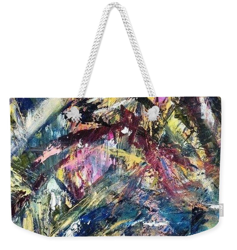  Weekender Tote Bag featuring the painting Scamble by Beverly Smith
