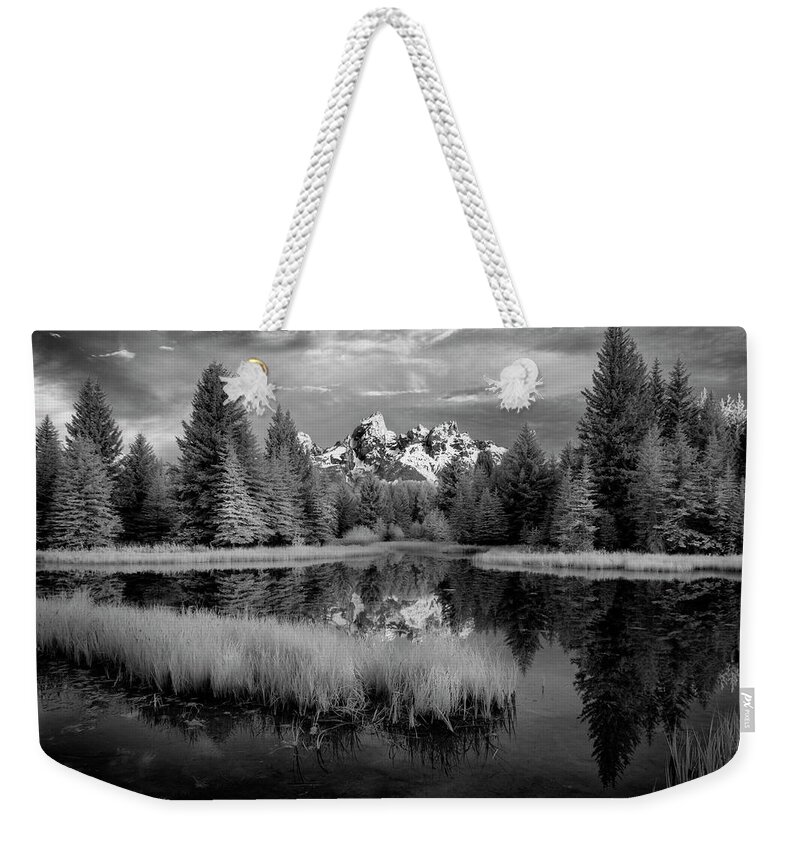 Tetons Weekender Tote Bag featuring the photograph Schwabacher Dawn II by Jon Glaser