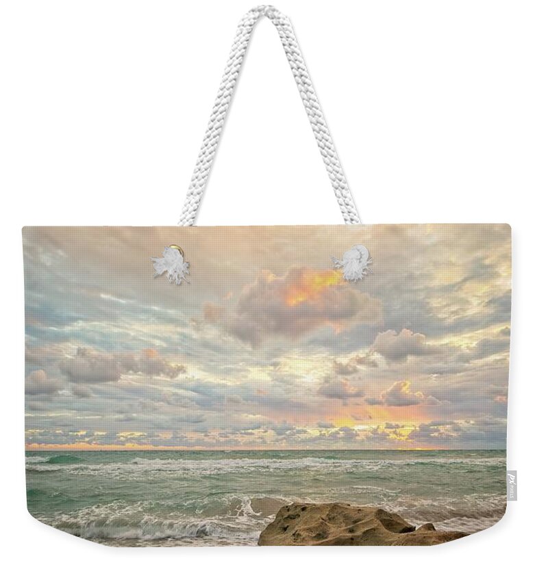 Seascape Weekender Tote Bag featuring the photograph Sea and Sky by Steve DaPonte