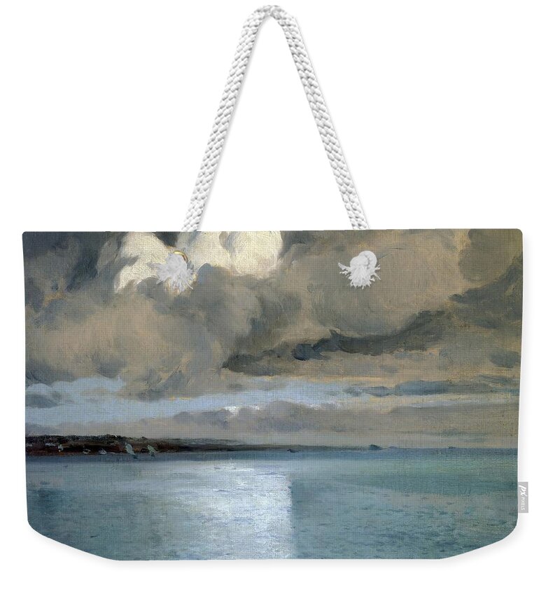 Meifren Eliseo Weekender Tote Bag featuring the painting Sea Landscape Of Cadaques -'marina De Cadaques'- - Oil On Table - 70x71 Cm. by Eliseu Meifren -1859-1940-
