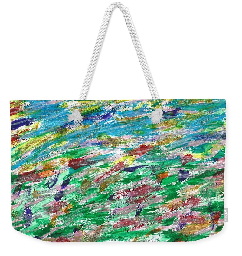 Original Painting Weekender Tote Bag featuring the drawing Seaside Sensation by Susan Schanerman