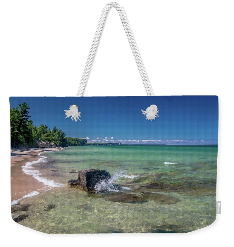 Lake Superior Weekender Tote Bag featuring the photograph Secluded Beach by Gary McCormick